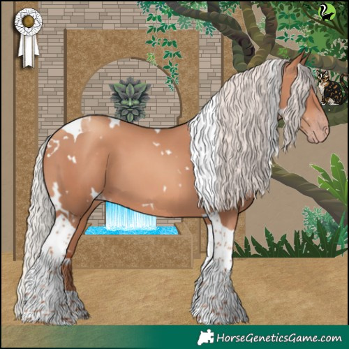 Horse Color:White Spotted Silver Classic Champagne Tobiano 