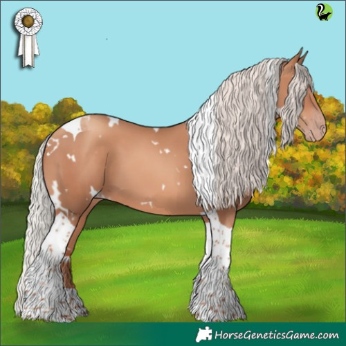 Horse Color:White Spotted Silver Classic Champagne Tobiano 