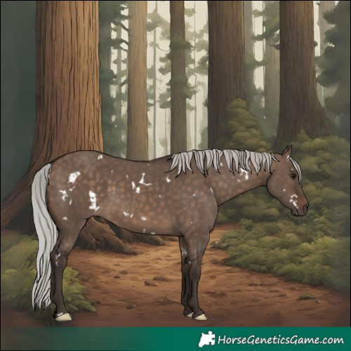 Horse Color:White Spotted Silver Brown Dun 