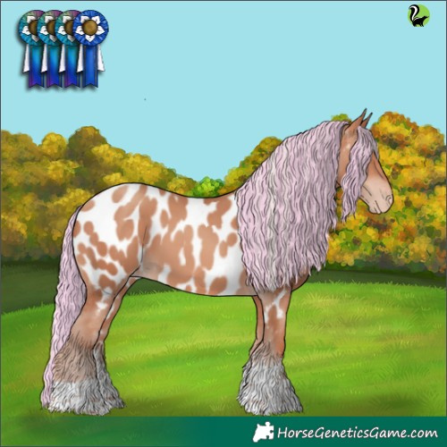 Horse Color:Painted Silver Sable Champagne Sabino Tobiano Near Leopard 