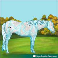 Horse Color:Thunderstruck Watercolor White Spotted Silver Perlino Chinchilla Dun 