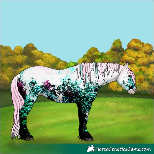 Horse Color:Watercolor White Spotted Brown Ice Onyx Rabicano