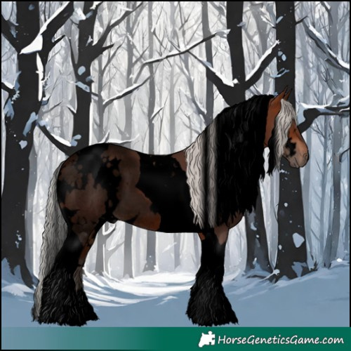 Horse Color:Void White Spotted Silver Brown Tobiano 