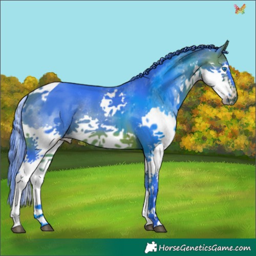 Horse Color:Watercolor Bay Splash Tobiano Rabicano 