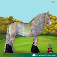 Horse Color:Nacre Silver Bay Onyx Tobiano