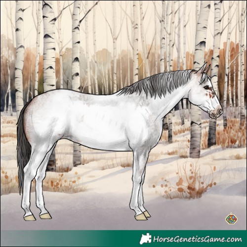 Horse Color:White Spotted Bay Roan Frame 