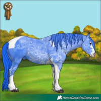 Horse Color:Watercolor Black Ice Tobiano