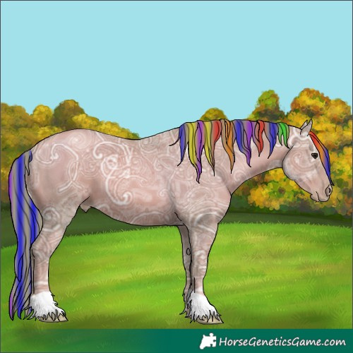 Horse Color:Painted Watercolor Black Ice Pearl 