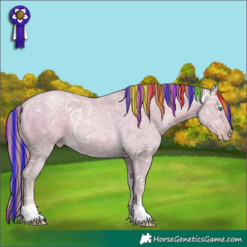 Horse Color:Painted Watercolor Black Ice Snowdrop Pearl 