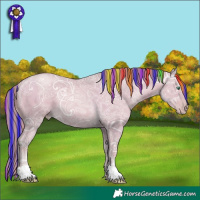 Horse Color:Painted Watercolor Black Ice Snowdrop Pearl 