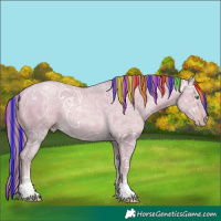 Horse Color:Painted Watercolor Black Ice Snowdrop Pearl