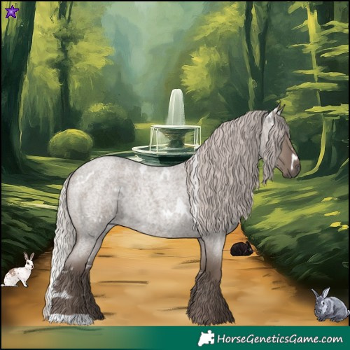 Horse Color:White Spotted Silver Grullo Roan