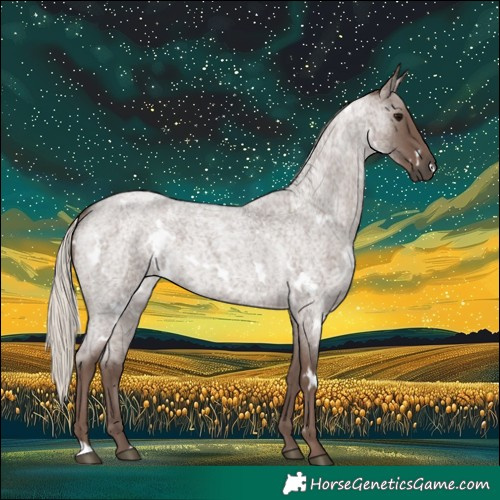 Horse Color:White Spotted Silver Blue Roan 