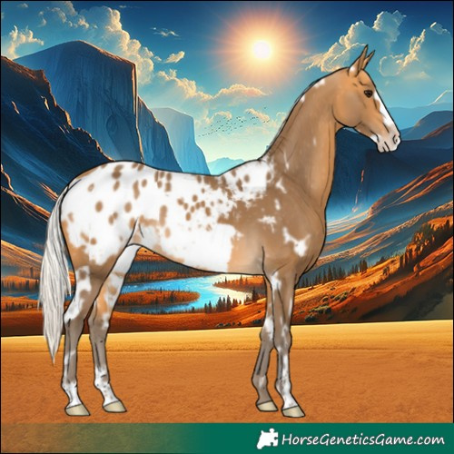 Horse Color:White Spotted Silver Buckskin Frame Appaloosa 