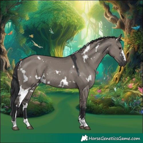 Horse Color:White Spotted Grullo Rabicano 