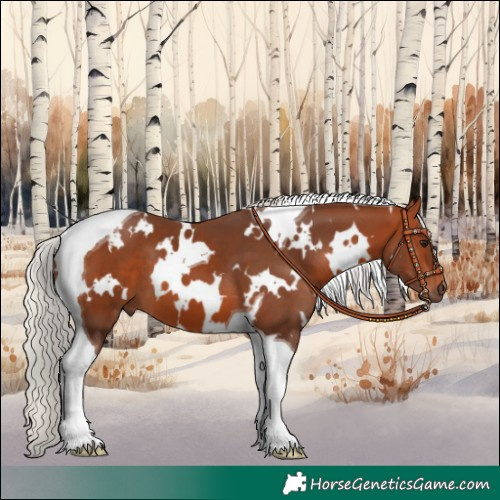 Horse Color:White Spotted Silver Bay Tobiano 