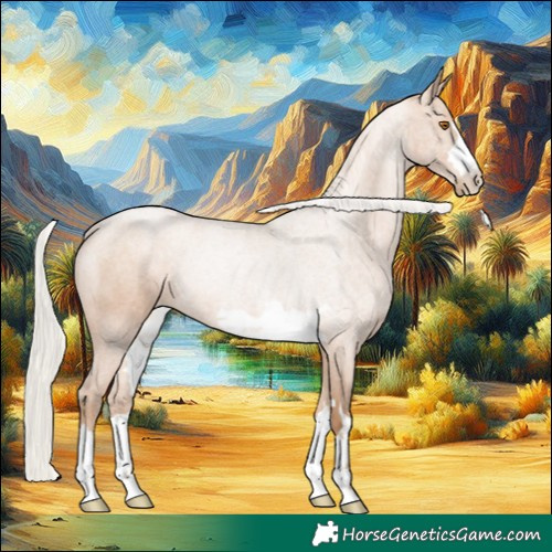 Horse Color:Silver Black Pearl Rabicano 