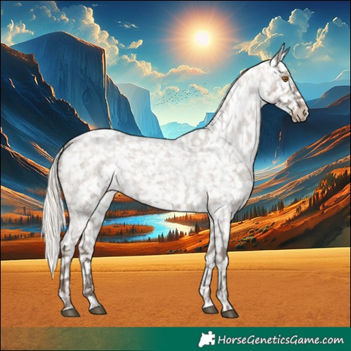 Horse Color:Silver Grullo Roan Snowflake Varnish Rabicano 