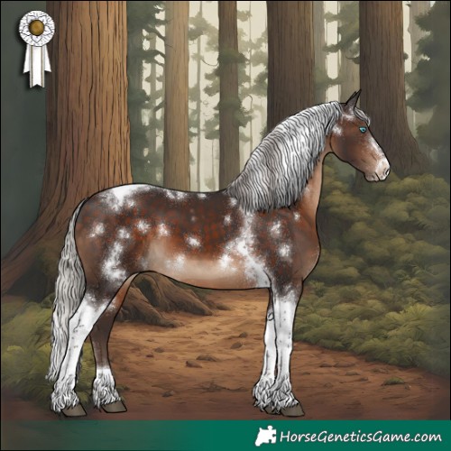 Horse Color:White Spotted Silver Brown Tobiano Frame 