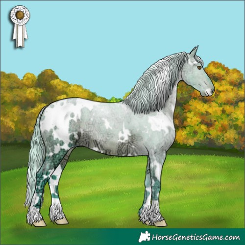 Horse Color:Watercolor White Spotted Silver Brown Ice Dun 