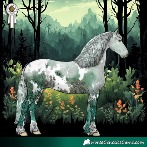 Horse Color:Watercolor White Spotted Silver Brown Ice Dun 