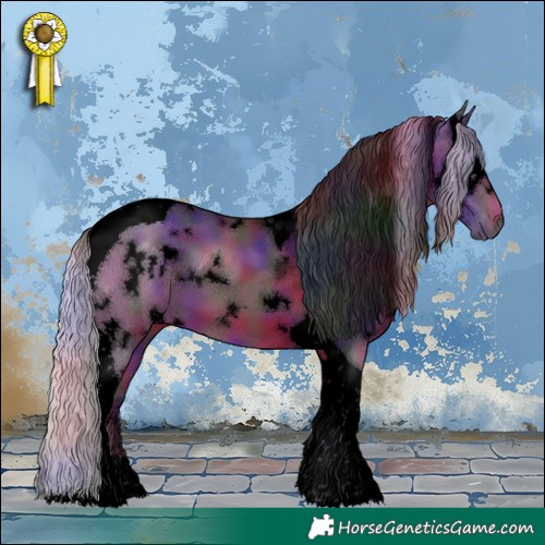 Horse Color:Void Nacre White Spotted Silver Brown Tobiano 