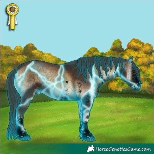 Horse Color:Void Thunderstruck White Spotted Liver Red Onyx Tobiano 