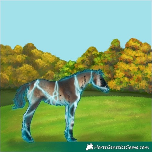Horse Color:Void Thunderstruck White Spotted Liver Red Onyx Tobiano 