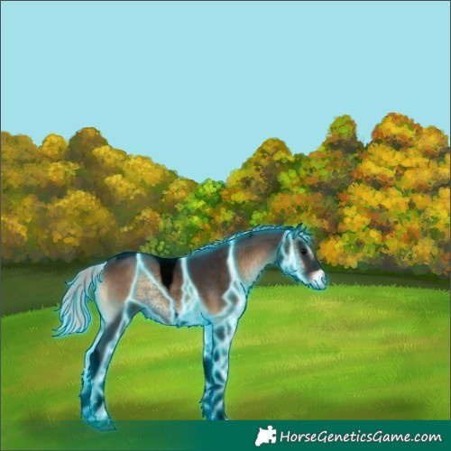 Horse Color:Void Thunderstruck Silver Brown Onyx Tobiano 