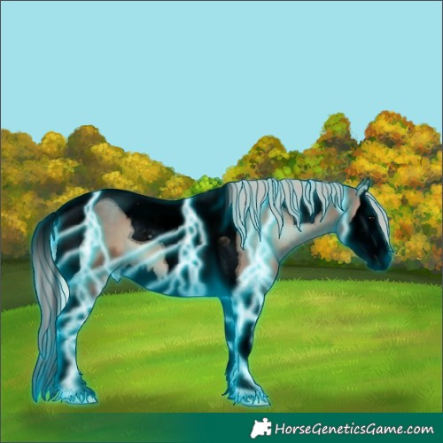 Horse Color:Void Thunderstruck Silver Blue Onyx Splash Tobiano 