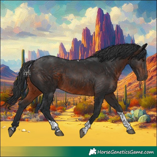 Horse Color:Brown Tobiano 
