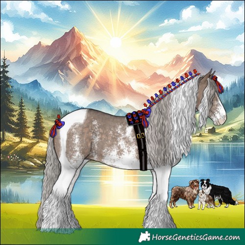 Horse Color:White Spotted Silver Brown Dun Tobiano 