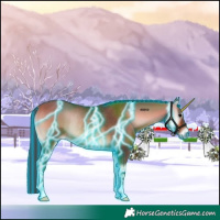 Horse Color:Painted Thunderstruck Bay Onyx Rabicano 