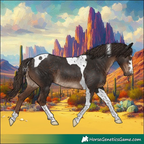 Horse Color:Liver Chestnut Tobiano Rabicano 