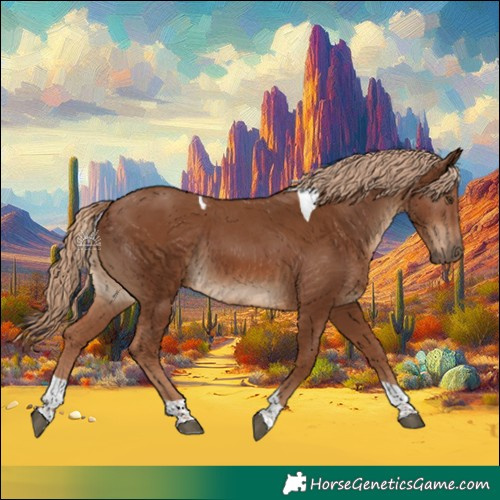 Horse Color:Chestnut Tobiano Rabicano 