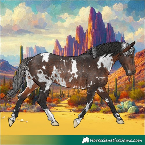 Horse Color:White Spotted Brown Rabicano 