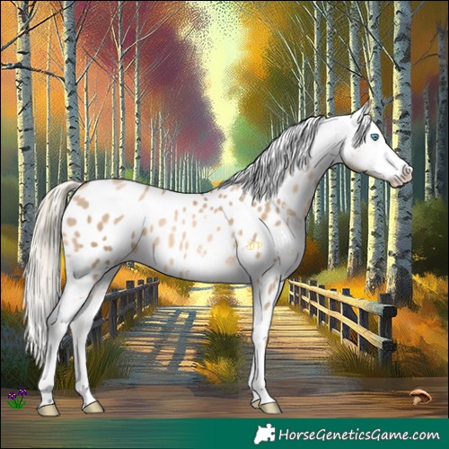 Horse Color:Chocolate Palomino Pearl Mushroom Sabino Blanket 