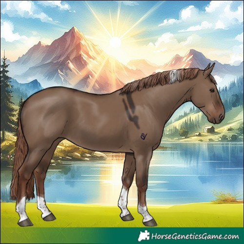 Horse Color:Liver Red Dun Tobiano 