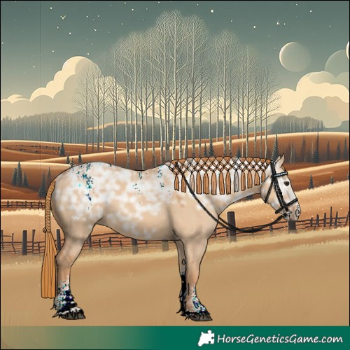 Horse Color:Powder White Red Dun Ice Rabicano 