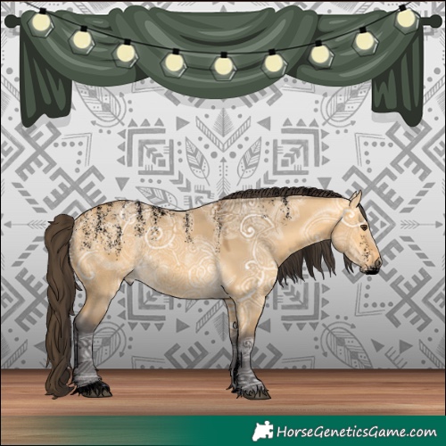 Horse Color:Powder White Void Buckskin Ice Dun Rabicano 