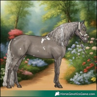 Horse Color:White Spotted Silver Grullo Rabicano