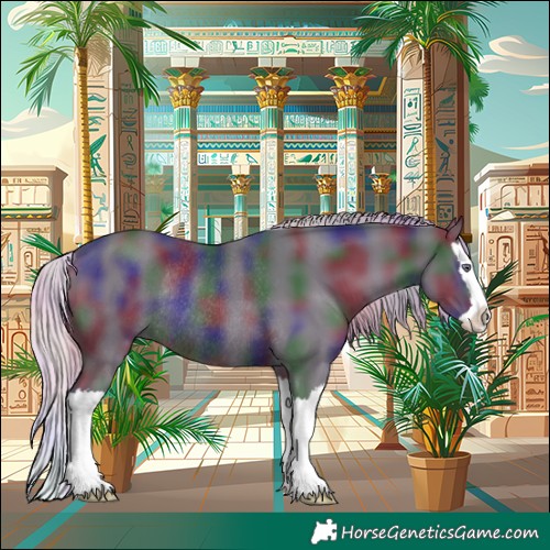 Horse Color:Nacre Silver Black Chinchilla Splash Rabicano 