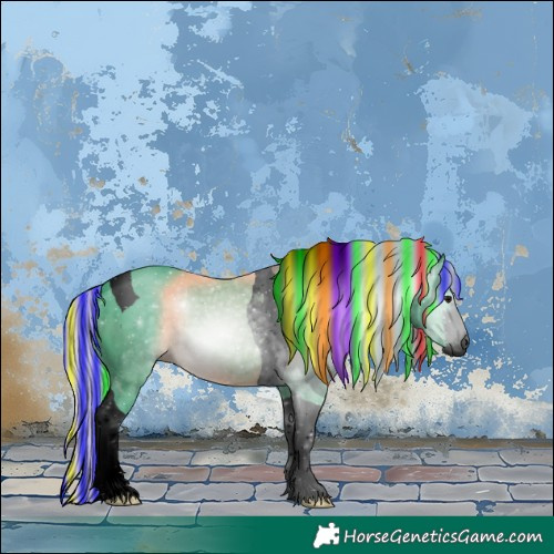 Horse Color:Gray Void Painted Watercolor White Spotted Silver Black Tobiano 