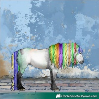 Horse Color:Gray Void Painted Watercolor White Spotted Silver Black Tobiano
