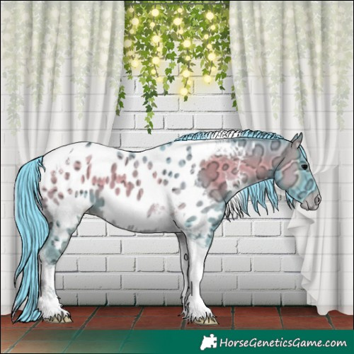 Horse Color:Watercolor Blue Onyx Ice Tobiano Near Leopard 