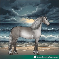 Horse Color:Gray Platinum Silver Grullo Tobiano 