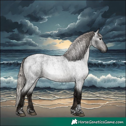 Horse Color:Gray Silver Blue Ice Roan Tobiano 