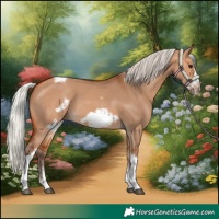 Horse Color:Silver Bay Dun Sabino Tobiano Frame Rabicano 