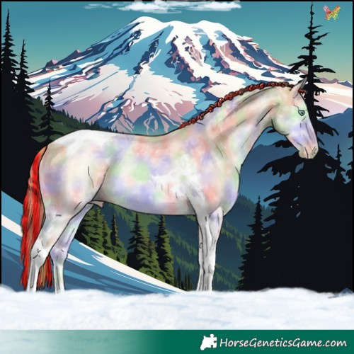 Horse Color:Painted Nacre Buckskin Ice Pearl Onyx Tobiano 
