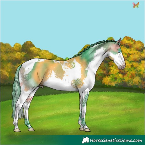 Horse Color:Watercolor Buckskin Splash Tobiano 